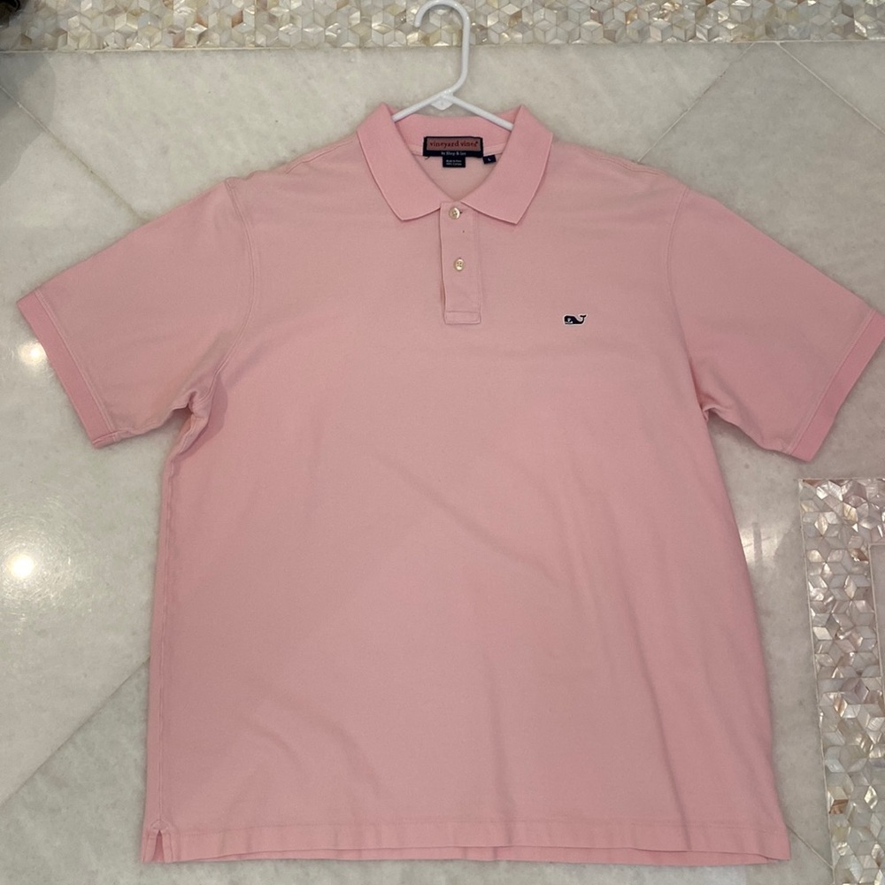 Vineyard Vines Mens Large Pink Short Sleeve Polo